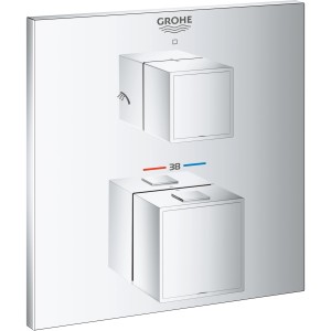 Grohe Grohtherm Cube Thermostat-Brausebatterie mit 2-Wege-Umstellung in Chrom.