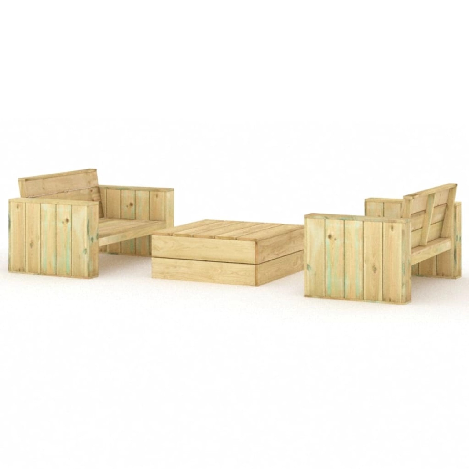 Vidaxl 3-tlg. Garten-lounge-set Massivholz Kiefer Imprägniert günstig online kaufen