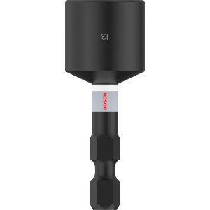 Bosch Impact Control Steckschlüssel 50 mm SW13. Schwarzer, robuster Steckschlüssel für Schlagschrauber und Schraubendreher.
