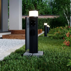 Lucande Außenleuchte Corban 9616171 Spritzwassergeschützt Modern in Schwarz aus Aluminium 1-flammig G9