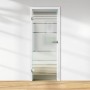 Glasdrehtür mit Siebdruck Dekor 36/05, DIN links, für mehr Licht im Raum.