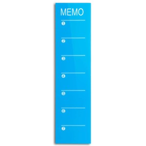Türkiser KARAT Glas Wochenplaner (20x80cm) mit To-Do-Liste für Büro & Zuhause.