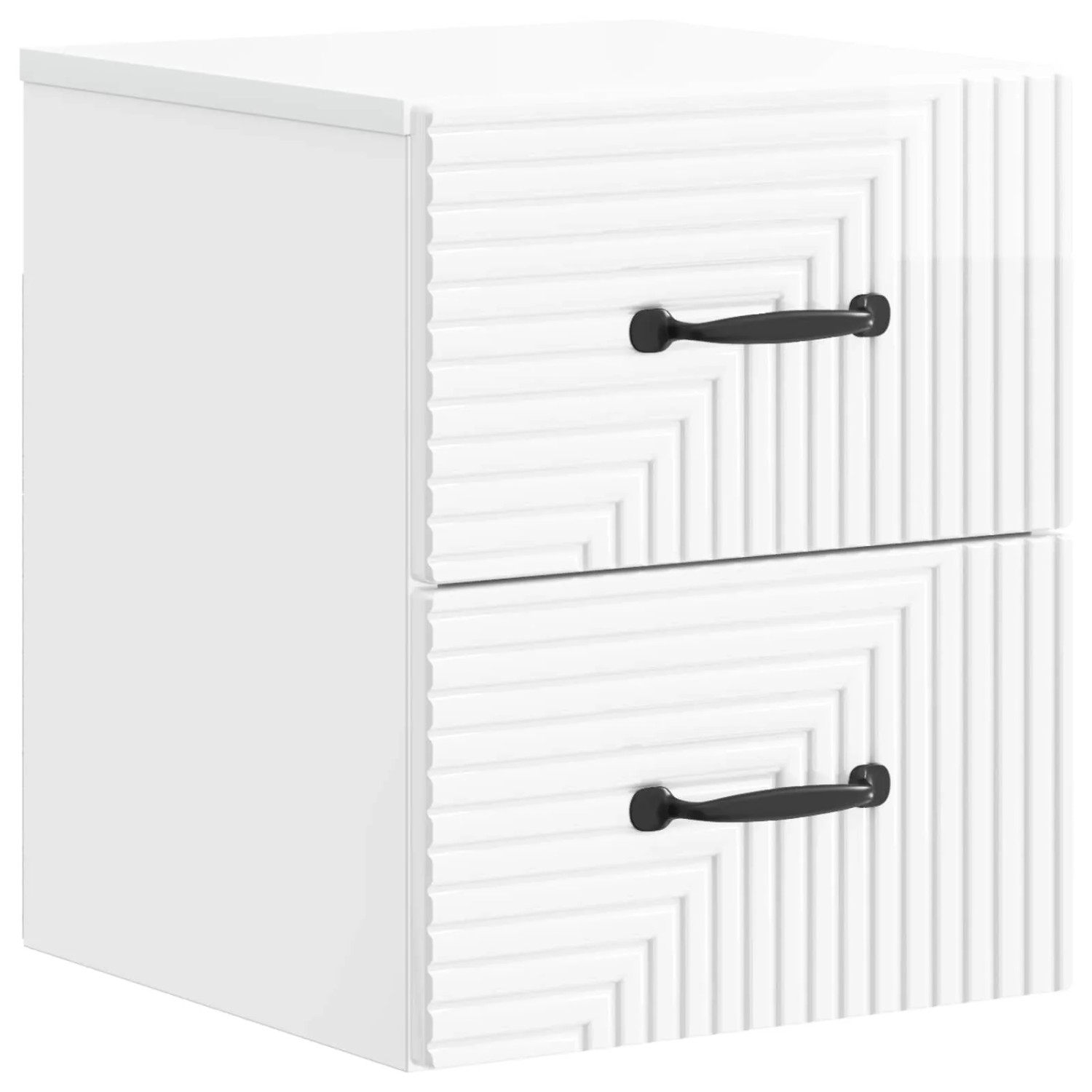 vidaXL Wandmontierter Nachttisch Hochglanz Weiß 34,5 x 33 x 40 cm 898643