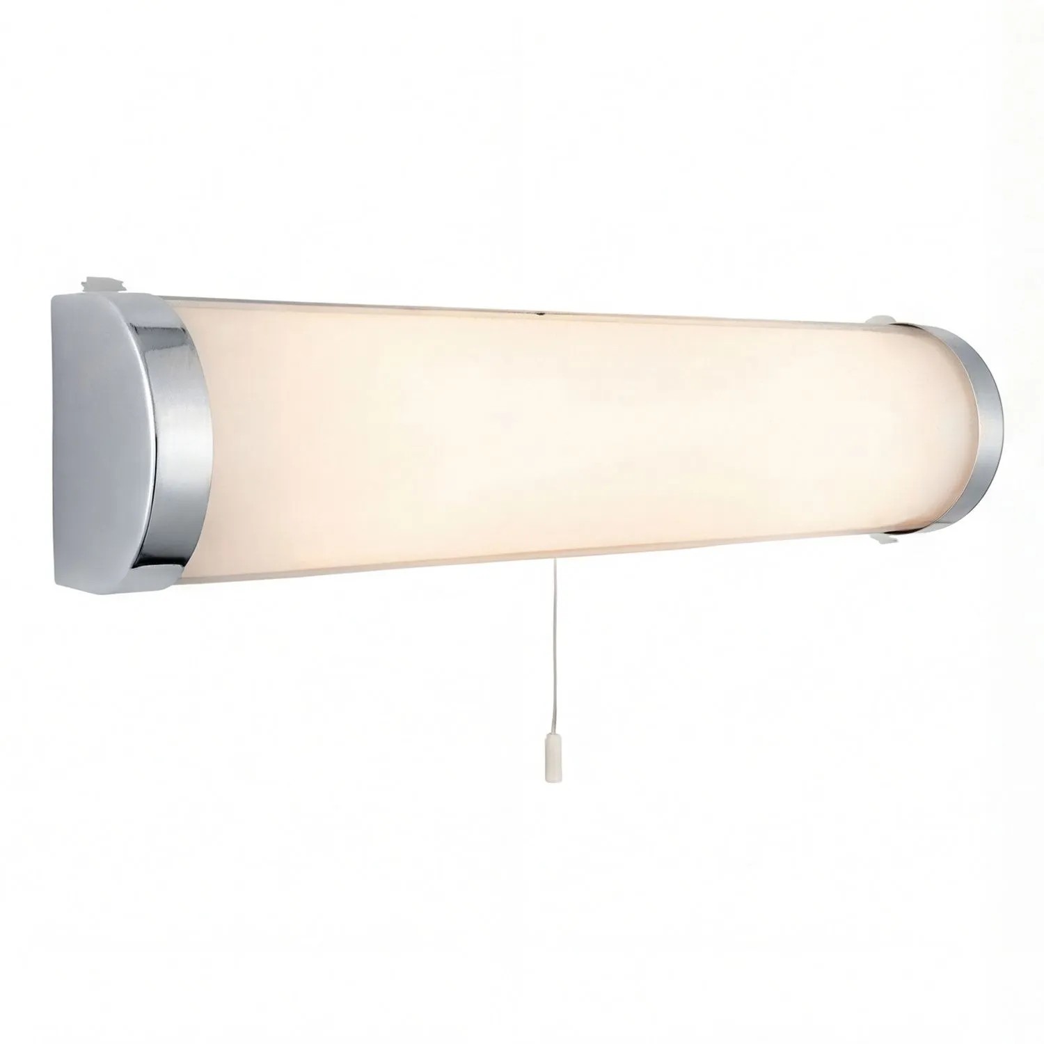 Licht-Erlebnisse Badezimmerlampe Mit Schalter 40 CM Breit Chrom Weiß 2-Flammig E14 Metall Glas IP44