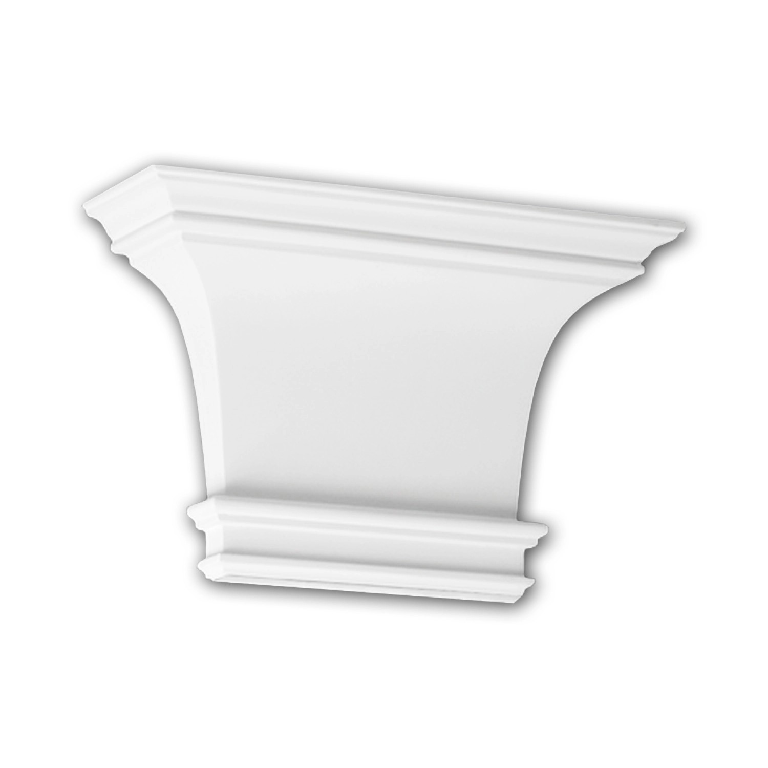 PROFHOME 121003 Pilaster Kapitell Zierelement Flachsäule Wandsäule, 35,5 cm x 22 cm x 9,5 cm Weiß
