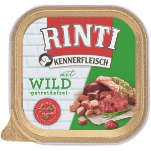 Rinti Kennerfleisch Wild, 300g Schale Hunde-Nassfutter mit Wildfleisch.