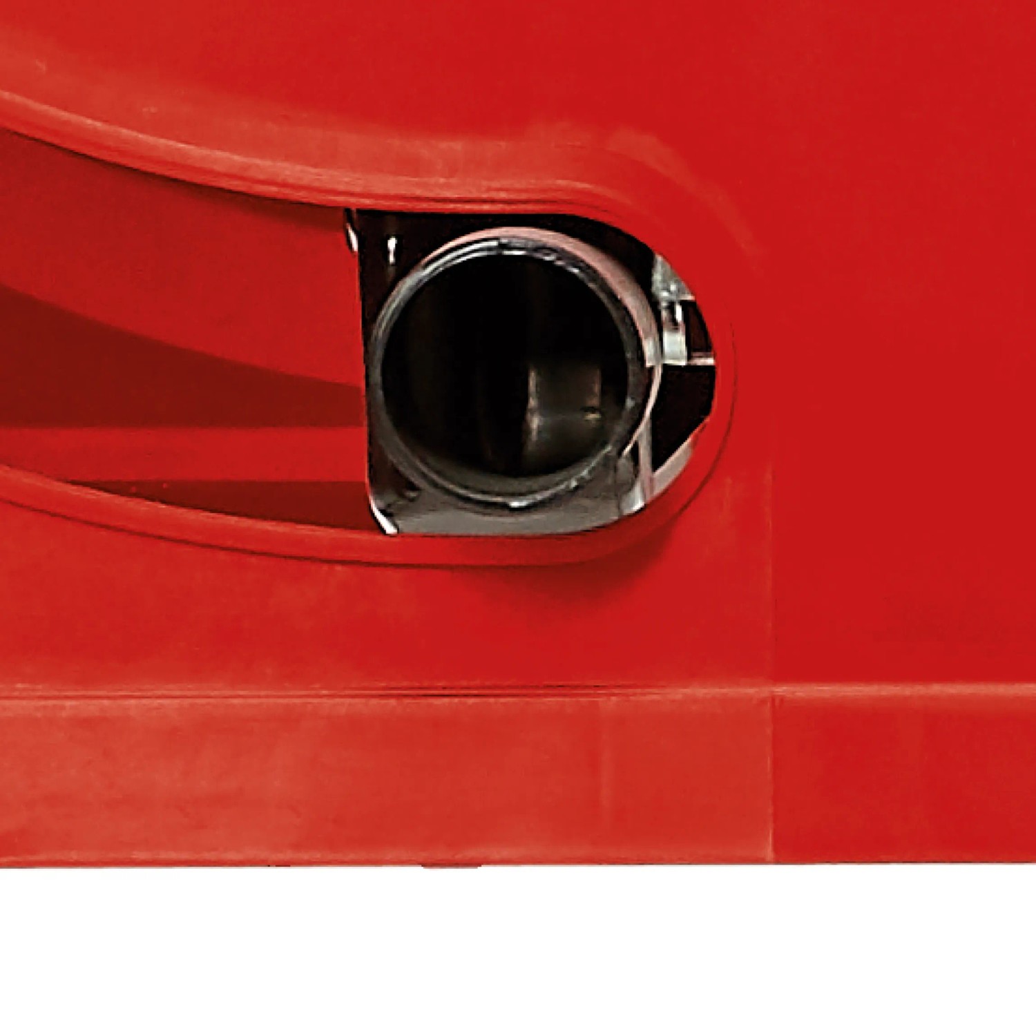 Detailaufnahme des Späneabsauganschlusses der Einhell TC-TS 2225 U Tischkreissäge.