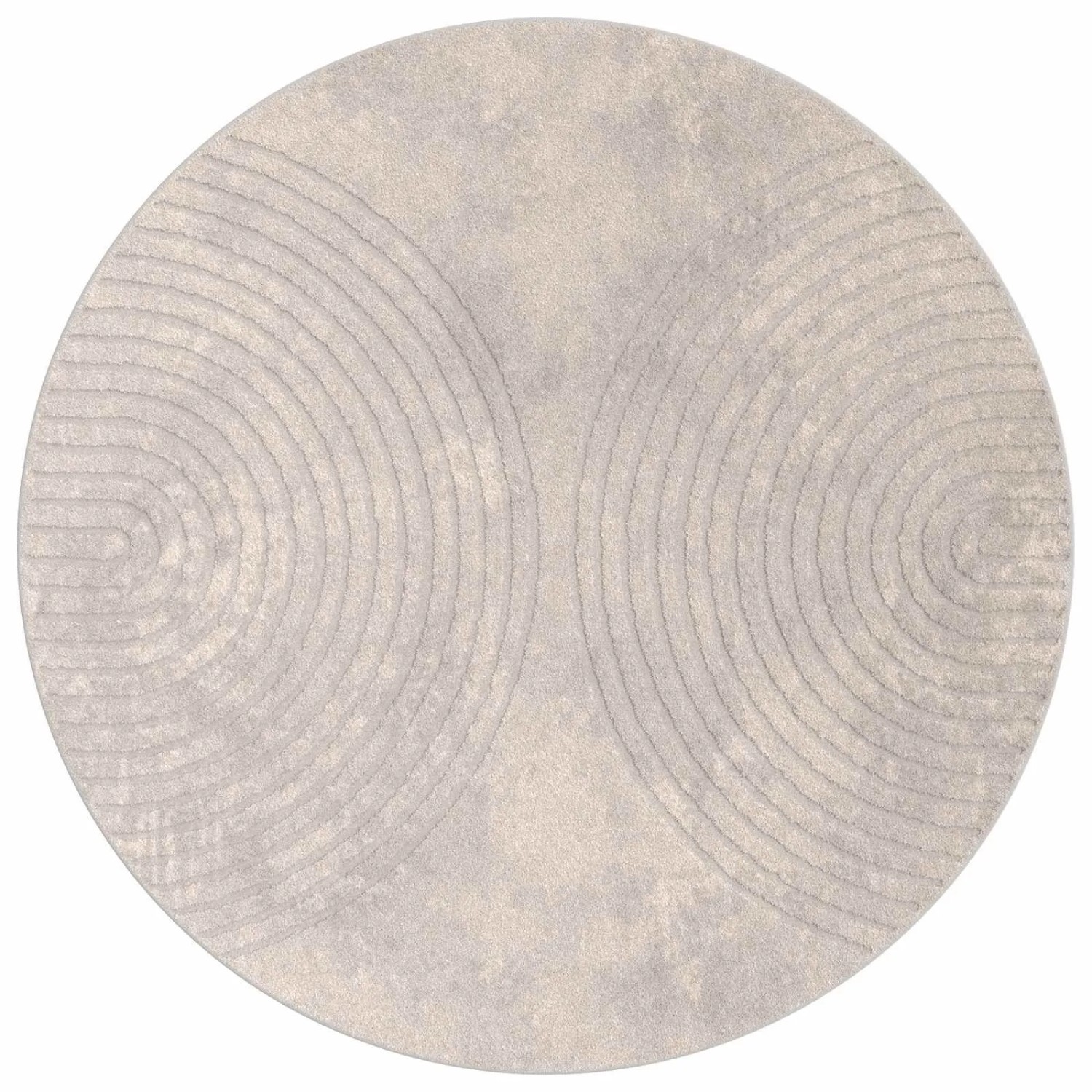 vidaXL Bereichsteppiche Rund GALATI Beige Ø 200 CM Polyester 42022816