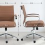 DELUKE Bürostuhl Ergonomisch EVOK Schreibtischstuhl Echtleder Höhenverstellbarer Drehstuhl Computerstuhl 130 Kg Hellbraun_2