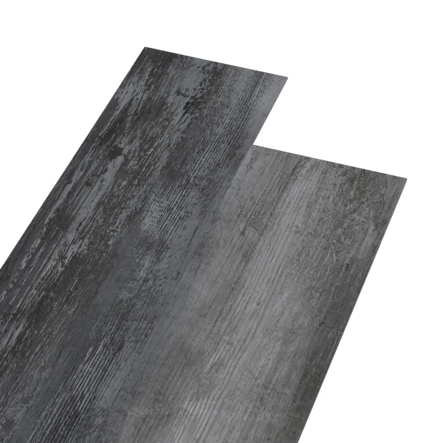 DELUKE Vinylboden PVC-Dielen Selbstklebend Wasserfest 2mm Stärke Rutschfest Laminat Vinyl Bodenbelag Laminatboden Glänzend Grau 5,02m²