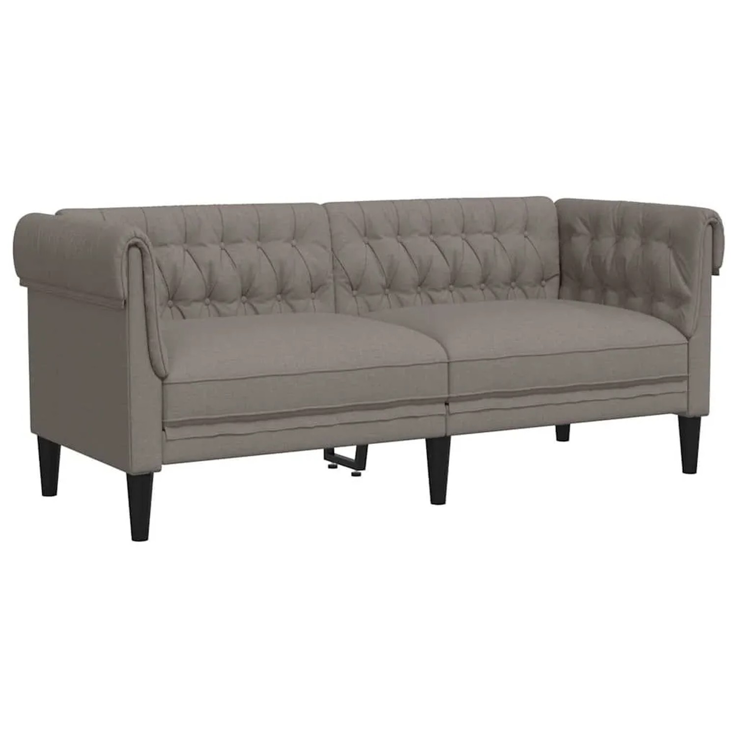 vidaXL Chesterfield-Sofa 2-Sitzer Taupe Stoff 372552