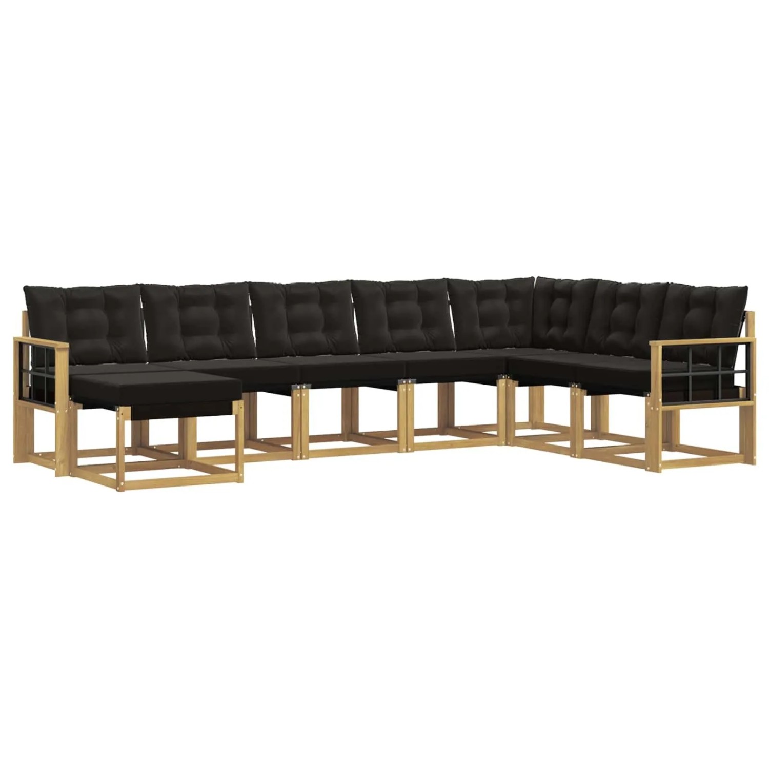 vidaXL Outdoor-Sofagarnitur mit Kissen 8-Tlg Weiß und Schwarz 3389770