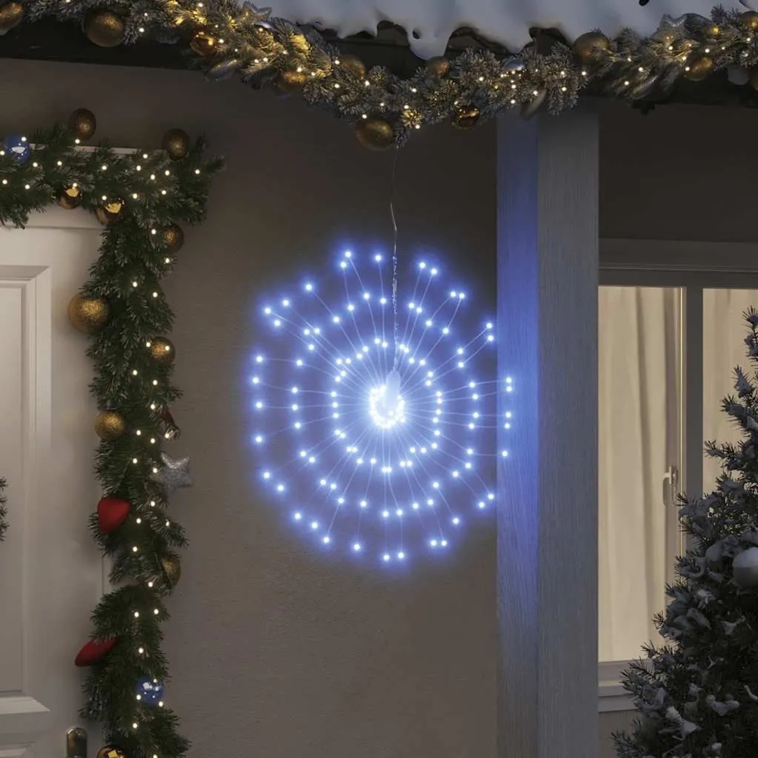 vidaXL Weihnachtsbeleuchtungen Feuerwerk 4 Stk 140 LEDs Kaltweiß 17cm 356222_2