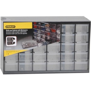 Stanley Kleinteilemagazin mit 30 Schubladen, transparenten Fächern und robustem Rahmen.