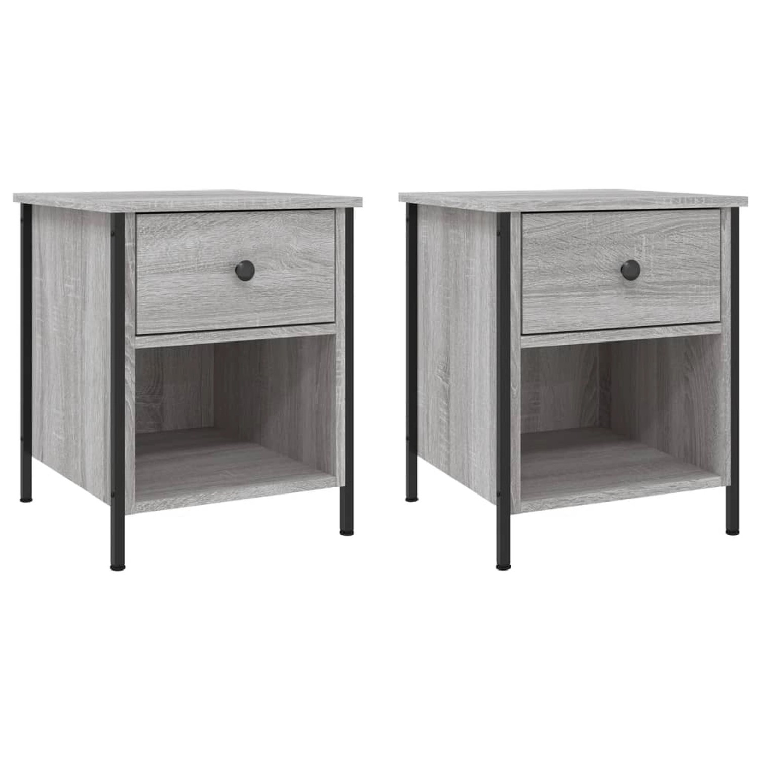 vidaXL Nachttische 2 Stk Grau Sonoma 40x42x50 cm Holzwerkstoff günstig online kaufen