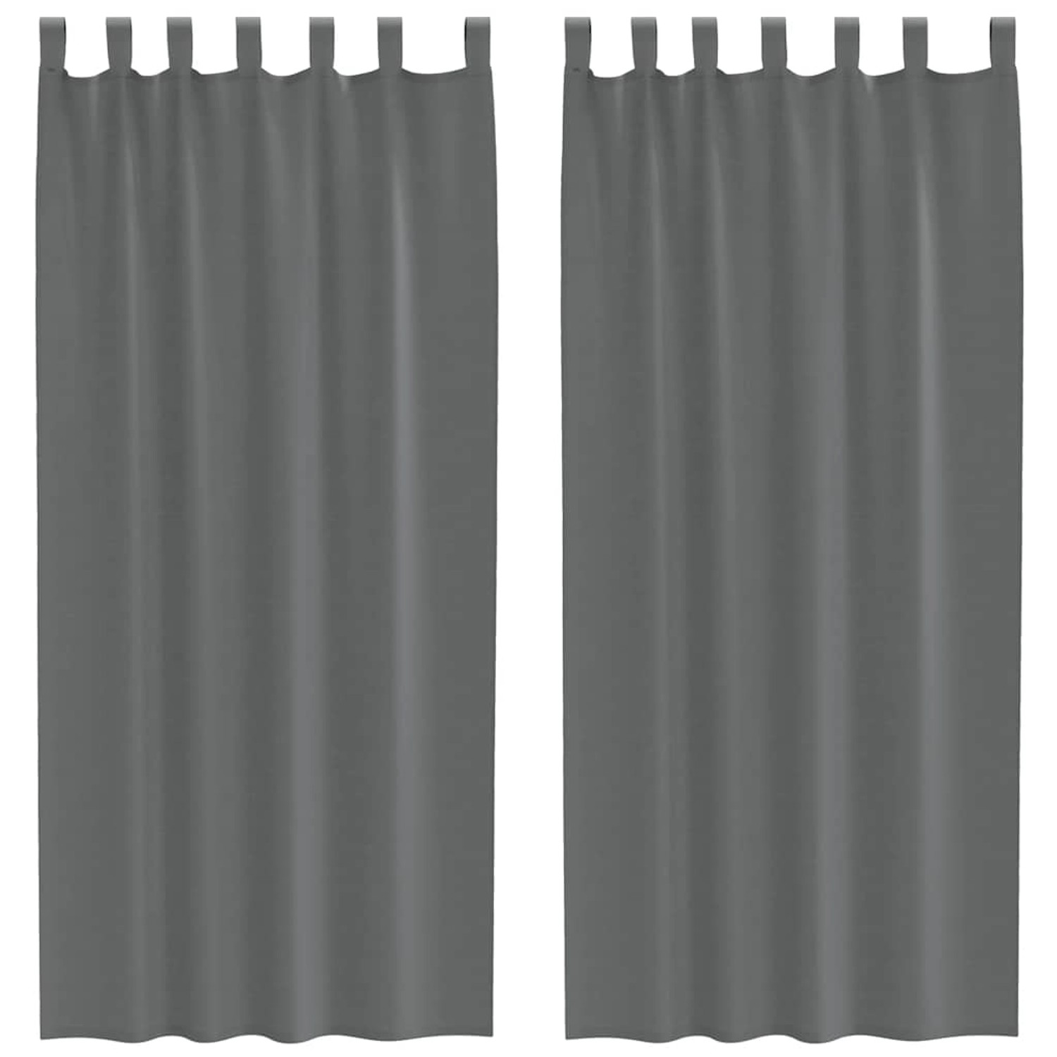 vidaXL Voile Vorhänge mit Schlaufen 2 Stk Dunkelgrau 140x225 cm 4102273 günstig online kaufen