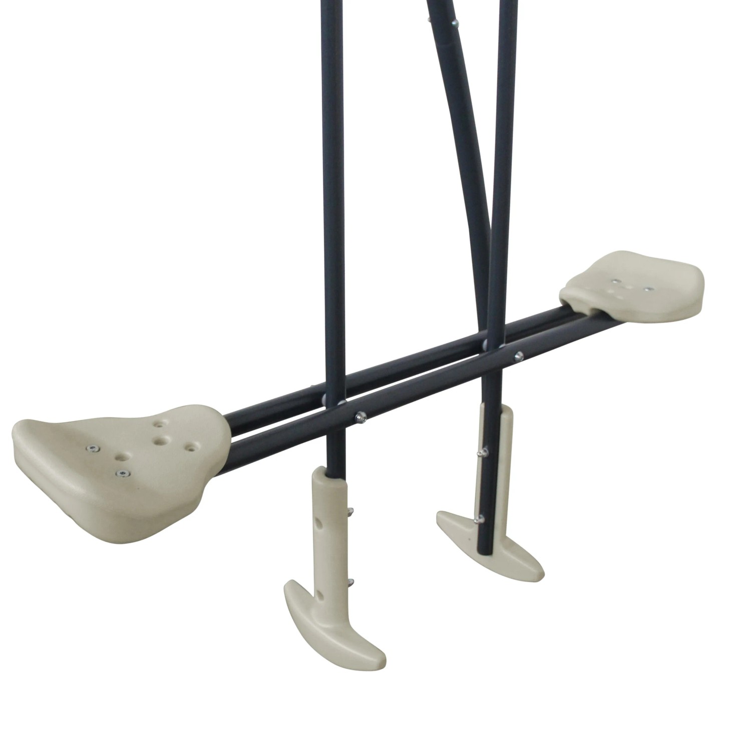 Detailaufnahme der AXI Metallschaukel mit Ein- und Zweipersonenschaukel in Anthrazit/Creme.