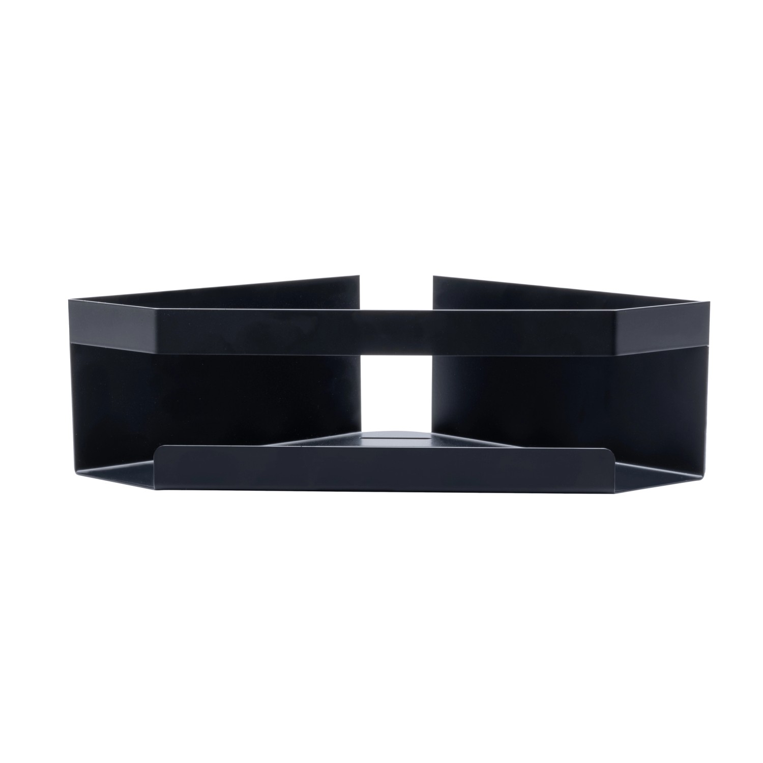 Schwarze Schöner Wohnen Eckablage Meleto aus Edelstahl für die Dusche.