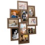 Hellbrauner Collage Bilderrahmen für 10 Fotos (10x15 cm) aus MDF, Dekoartikel für Wohnaccessoires.