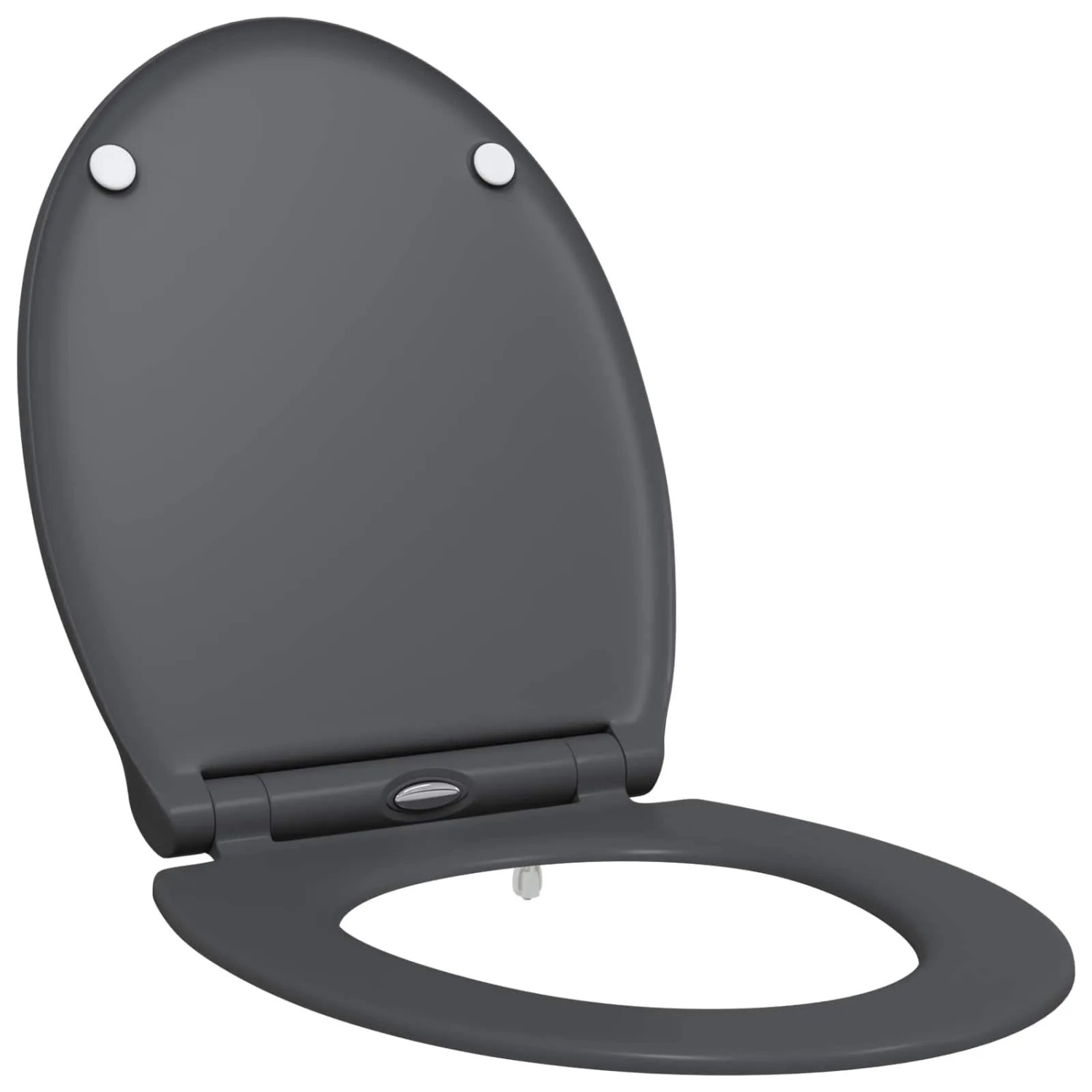 vidaXL Toilettensitz Anthrazit 47 x 37,5 x 3,8 cm Duroplast 42002362