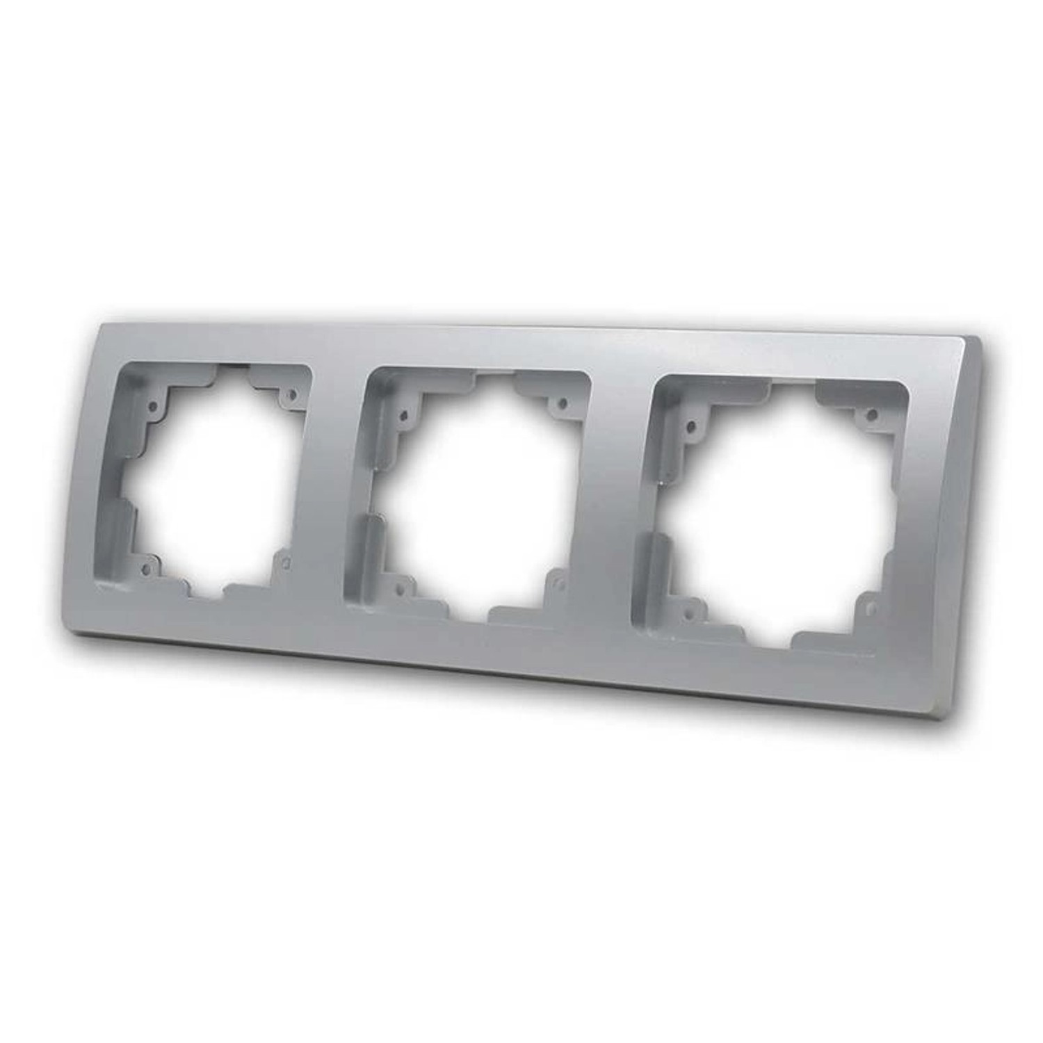ChiliTec DELPHI 3-Fach Rahmen Silber zB als 3er Steckdose günstig online kaufen