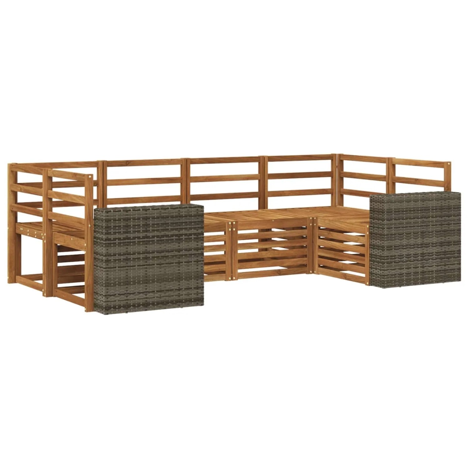 vidaXL Ecksofa Set 6 Stk Natur Massivholz Akazie 3384785