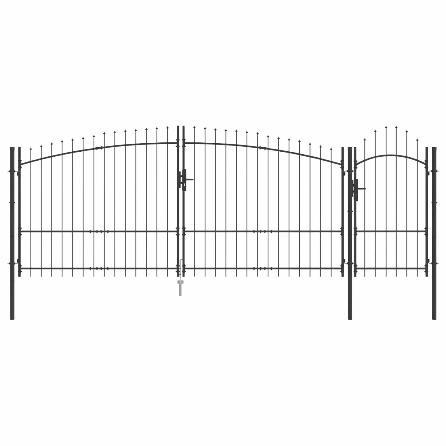 vidaXL Gartentor Schwarz 100 x 500 cm Stahl 42008917 günstig online kaufen