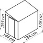 Globel Metall-Anlehngerätehaus Lean-To, Maße: 144 x 234 cm, Gerätehaus für Garten, Anthrazit.