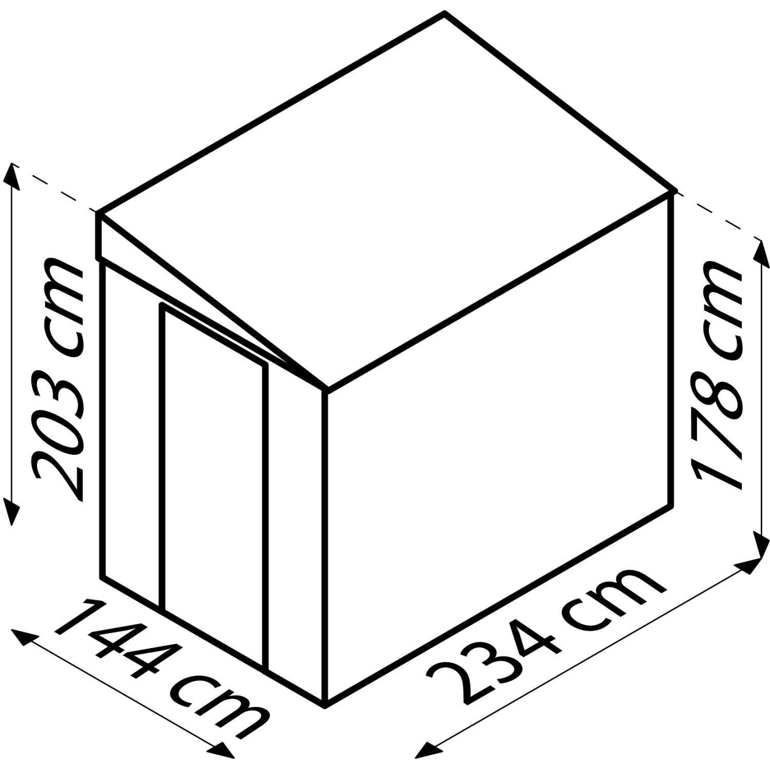 Globel Metall-Anlehngerätehaus Lean-To, Maße: 144 x 234 cm, Gerätehaus für Garten, Anthrazit.