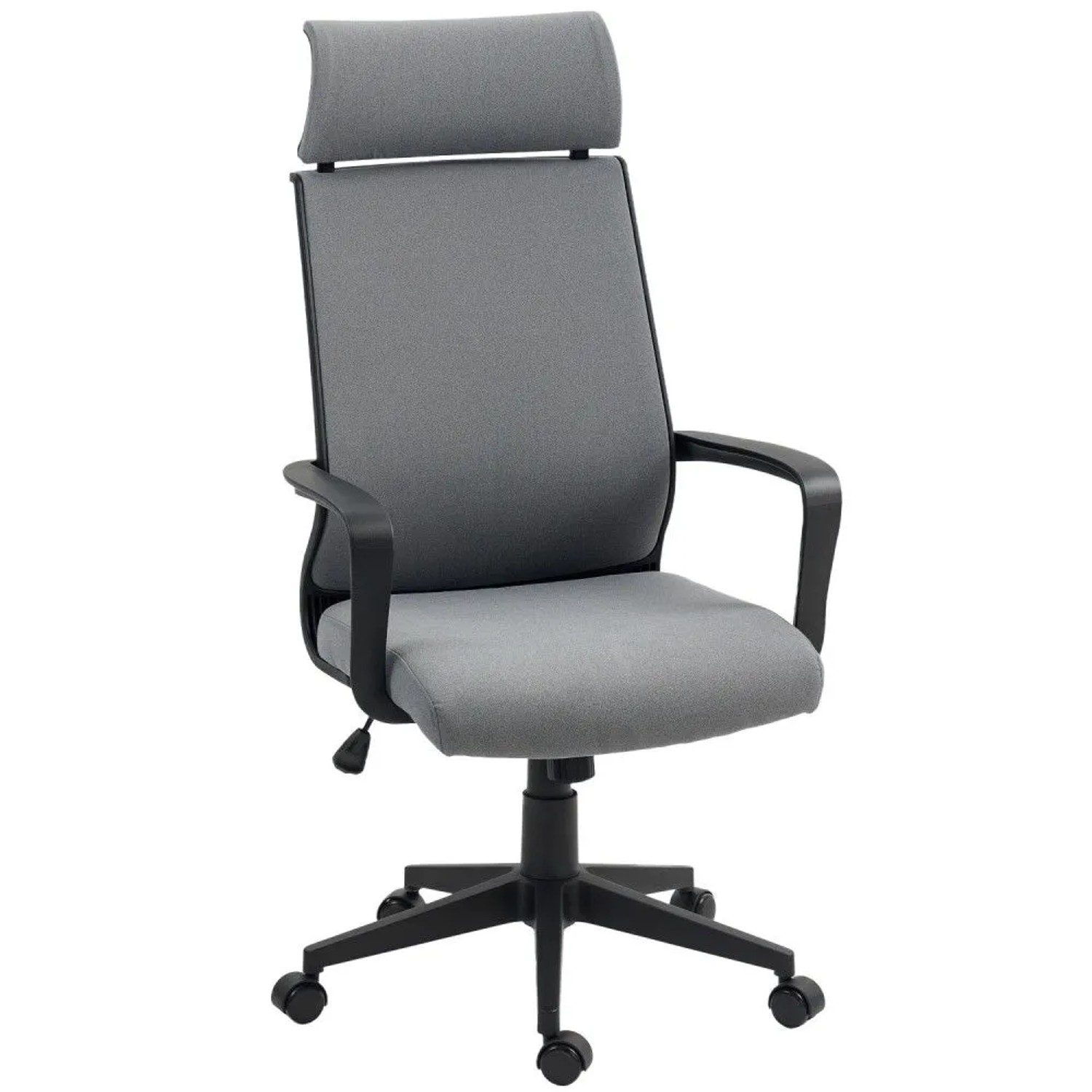HOMCOM Bürostuhl Ergonomischer mit Kunstwolle-Optik Dunkelgrau