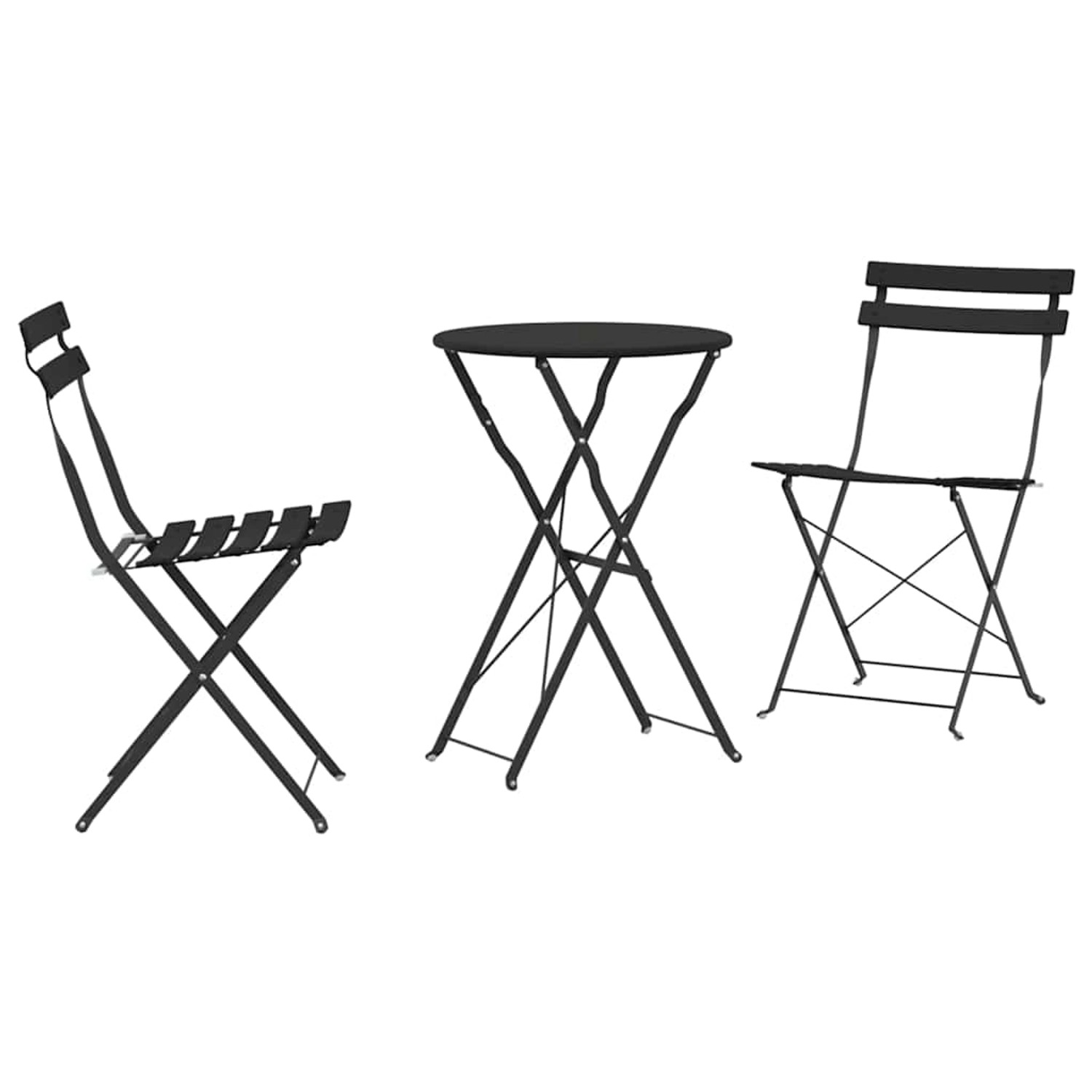 vidaXL Klappbar Bistro Set 3-Tlg Anthrazit Stahl 42002972