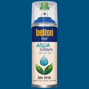 Belton Free AQUAcolours Buntlack RAL 5010 Enzianblau matt, Sprühdose
