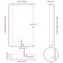 Abbildung der vidaXL Bartischbeine U-Form, 2 Stk, schwarz, Stahl, mit Maßangaben.