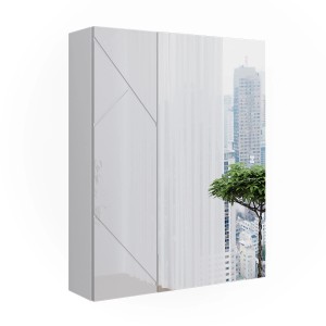 Vicco Badspiegelschrank Irma, weiß hochglanz, 60x75 cm. Spiegelschrank für Badezimmer.