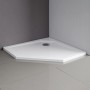 Schulte Duschwannen-Set, fünfeckig, 90x90 cm, Alpinweiß, extraflach. Ideal für kleine Bäder.