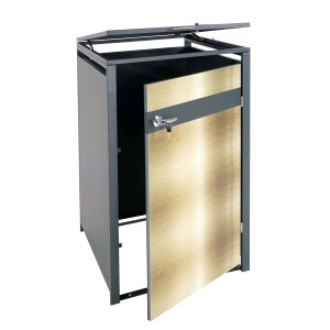 PROREGAL Mülltonnenbox 1er 117x68x80cm Anthrazit Gold