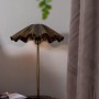 PR Home Aira Tischleuchte aus Metall in Messingoptik mit plissiertem Schirm. Dekorative Innenleuchte.