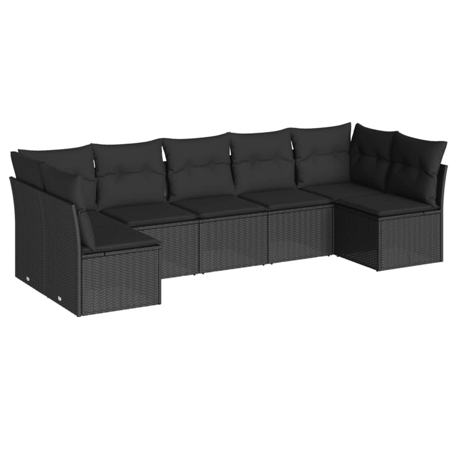 vidaXL 7-tlg Garten-Sofagarnitur mit Kissen Schwarz Poly Rattan Modell 46 günstig online kaufen