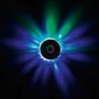Easymaxx LED-Lichtrad Galaxy Wandlampe mit blau-grünem Lichteffekt.
