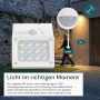 LUXULA Solar Wandleuchte 300lm 3000- 6000K Warm- Kaltweiß Bewegungsmelder PIR Sensor Drehbare Hauswandleuchte Weiß_4