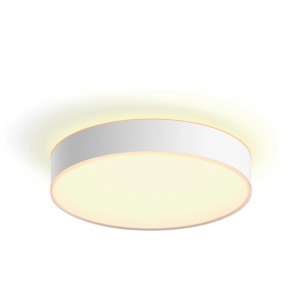 Weiße Philips Hue Enrave M Deckenleuchte mit Dimmer, 2400 Lumen.