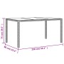 vidaXL Garten-Essgruppe, 5-teilig, braunes Poly Rattan, Glas, Abmessungen