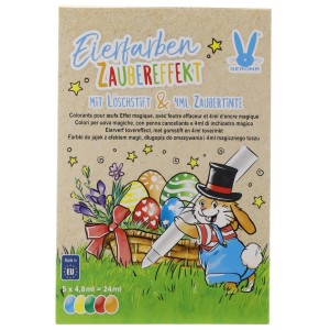 Eierfarben Zaubereffekt Set mit 5 Farben, Löschstift und Zaubertinte für magische Ostereier.