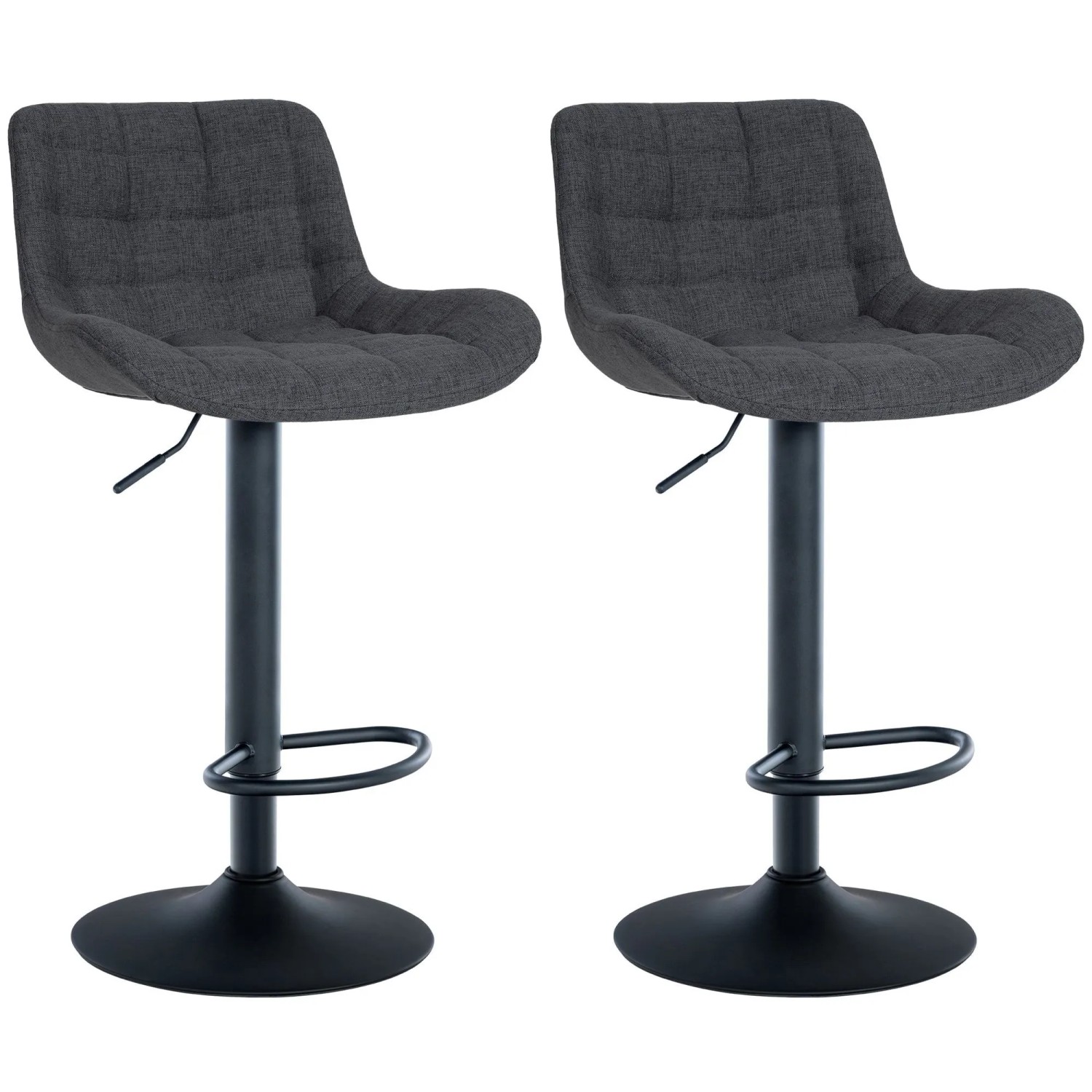 CLP 2er Set Barhocker Tover schwarz/Stoff