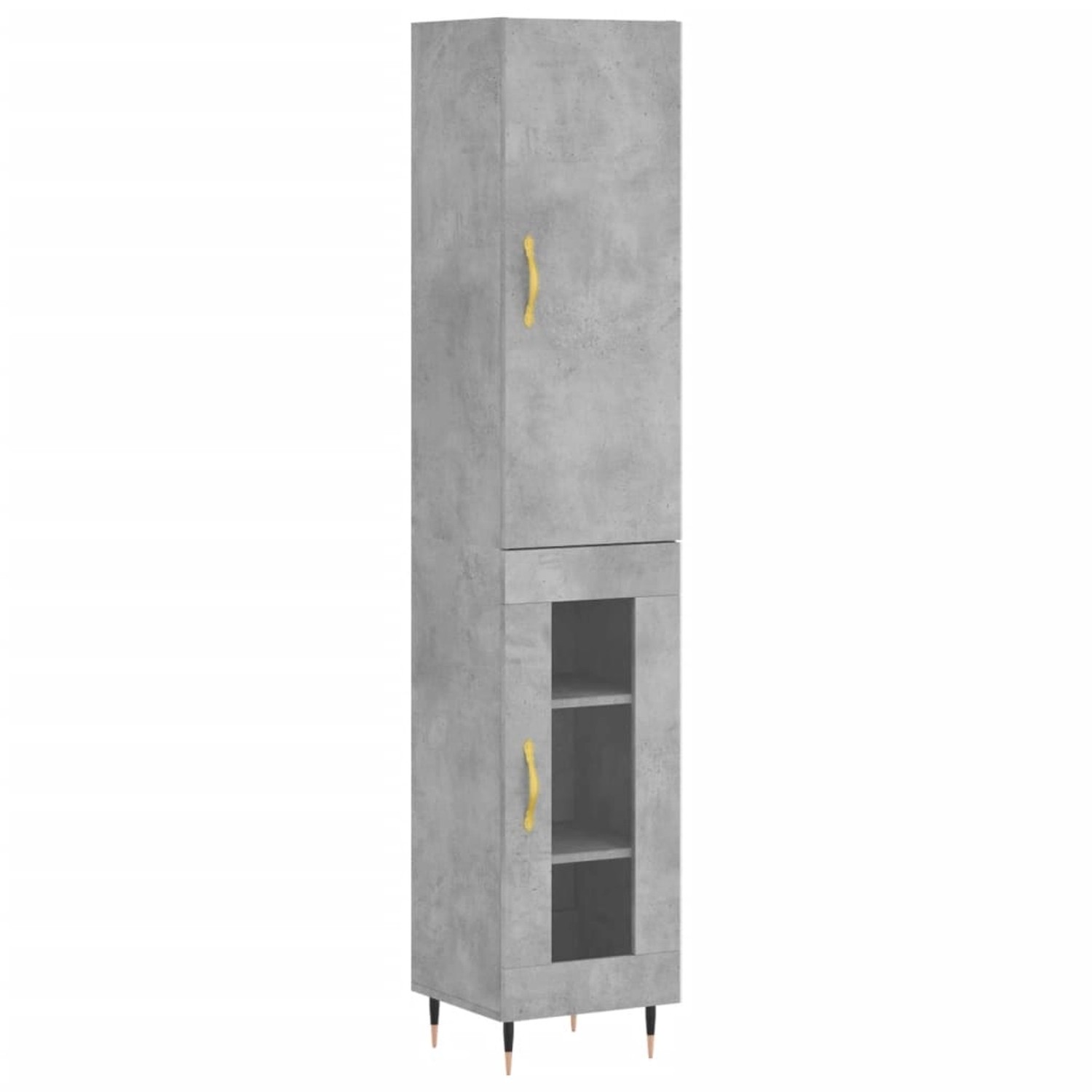 Thumbnail - vidaXL Highboard Betongrau 34,5x34x180 cm Holzwerkstoff 3199029