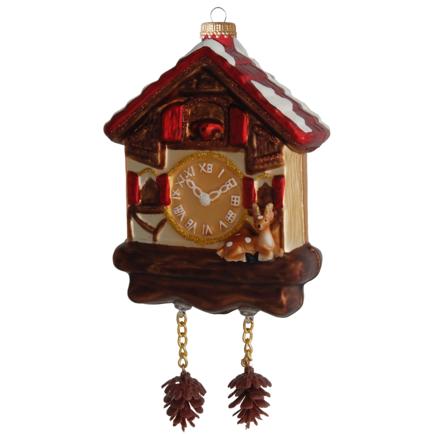 Krebs Glas Lauscha Weihnachtsornament Kuckucksuhr 1-tlg. 17cm günstig online kaufen