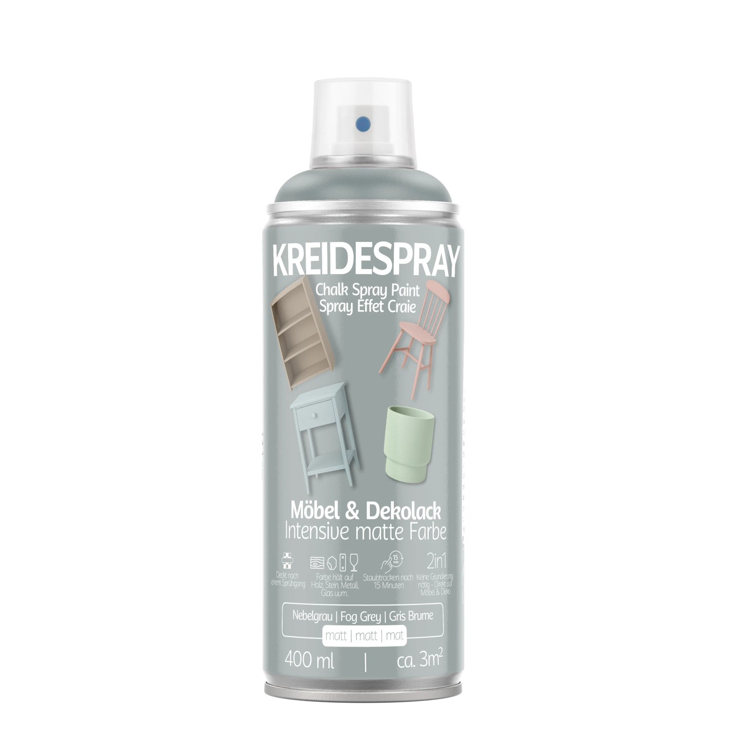 COLORS Kreidespray Möbel- und Dekolack Nebelgrau Matt 400 ml