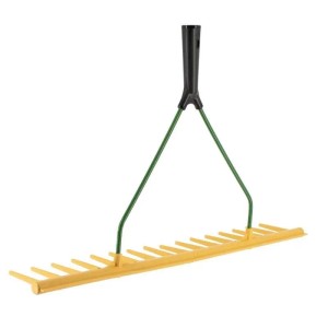 Galaflor Gartenrechen aus Kunststoff, gelb mit 16 Zinken und Egalisierkante.
