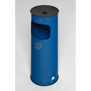 PROREGAL Klassischer Runder Kombiascher HxBxT 61 x 25 x 25 cm Verzinkter Stahl Blau