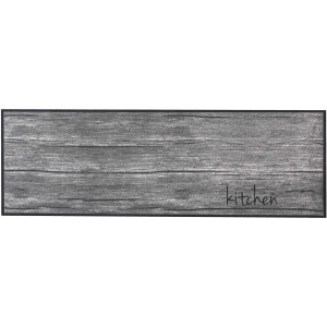 Küchenläufer Kitchen Wood Grey, 50x150 cm, mit Holzdesign und rutschfester Rückseite.